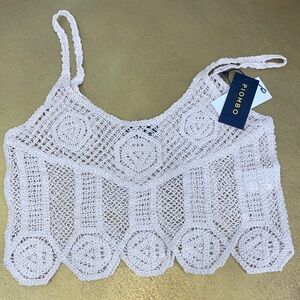 Piombo‎ Light Pink Crochet Crop Top